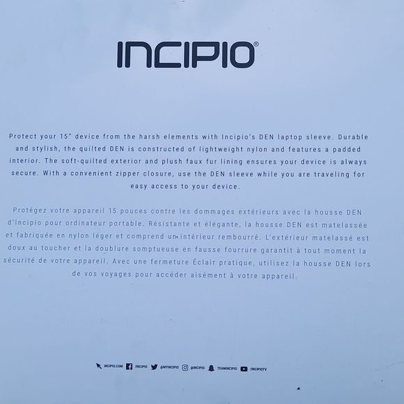 NIB-Incipio Quilted Nylon DEN laptop sleeve - Picture 2 of 7